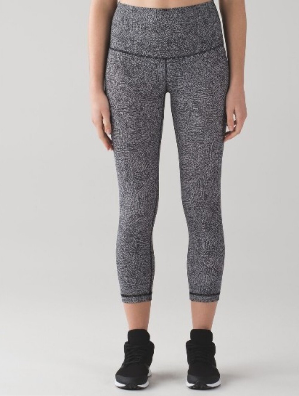lululemon athletica Heathered Black And White Cropped High-Rise Jeggings